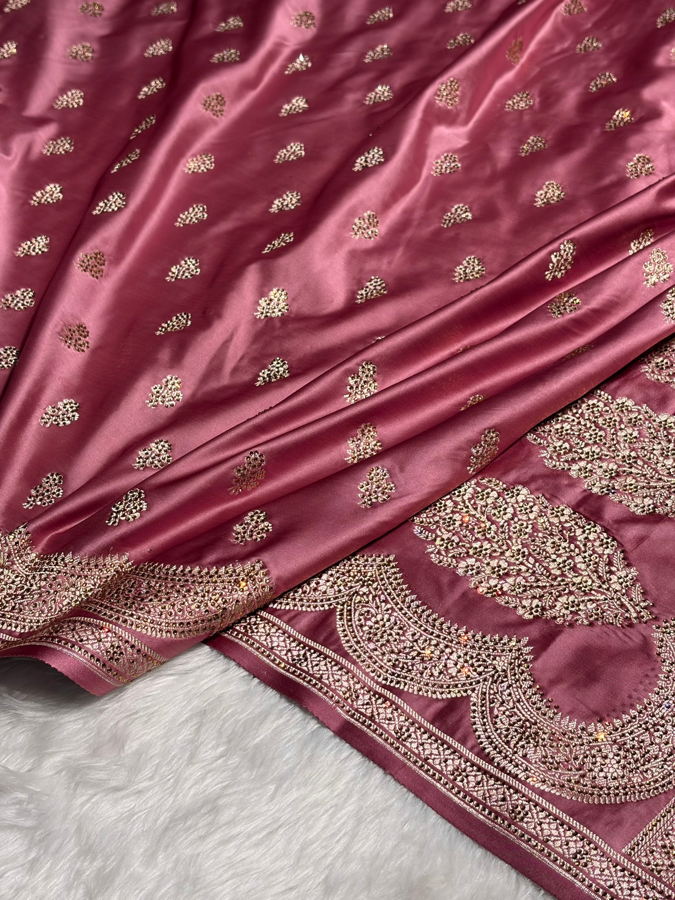 Rani Scallop Mashru Silk with Swarovski work BMS02