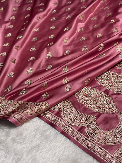 Rani Scallop Mashru Silk with Swarovski work BMS02