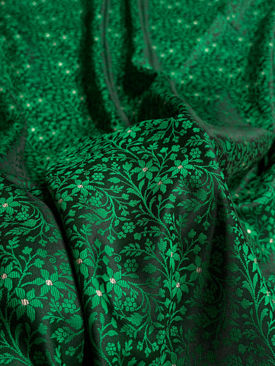 Bottle Green Shades Tanchoi Motif Mashru Silk Saree MST-15