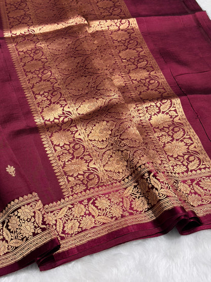 Garnet Shades Meena Boota Handwoven Raw Mango Silk RM-22