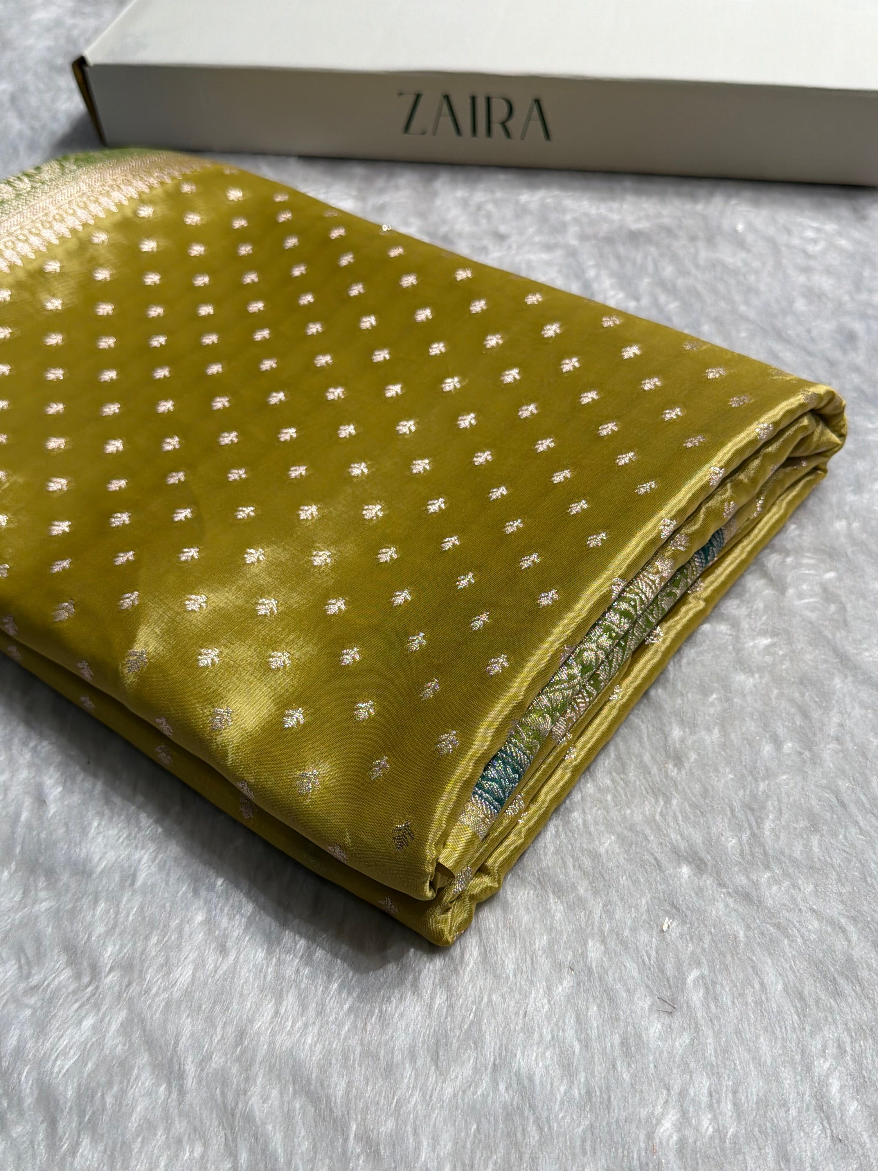 Lemon Shades With Contrast Border Crepe Silky Katan Banarasi Saree CSK-05