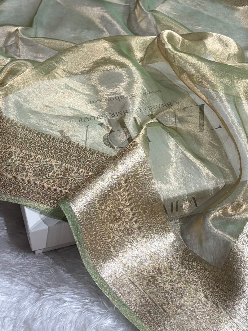 Beige Shades Pure Tissue Silk Saree with Brocade Blouse PT-08