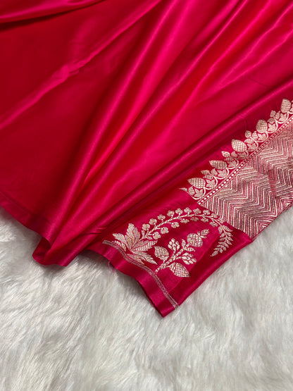 Cross Rani Boota With Floral Border Mashru Silk Saree MSM-95