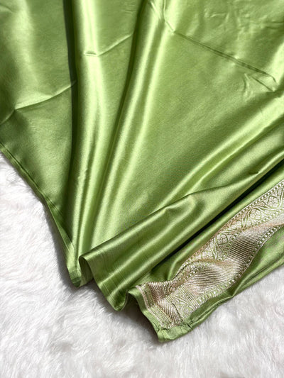 Pista Sona Rupa Minakari Floral Motif Mashru Silk Saree MCS50