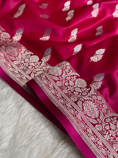 Cross Rani Shades Dual Floral Booti Mashru Silk Saree MSM-69