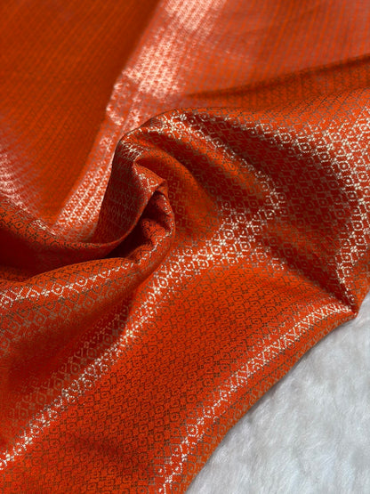 Minakari Orange Shades Pure Chiniya Silk CH-01