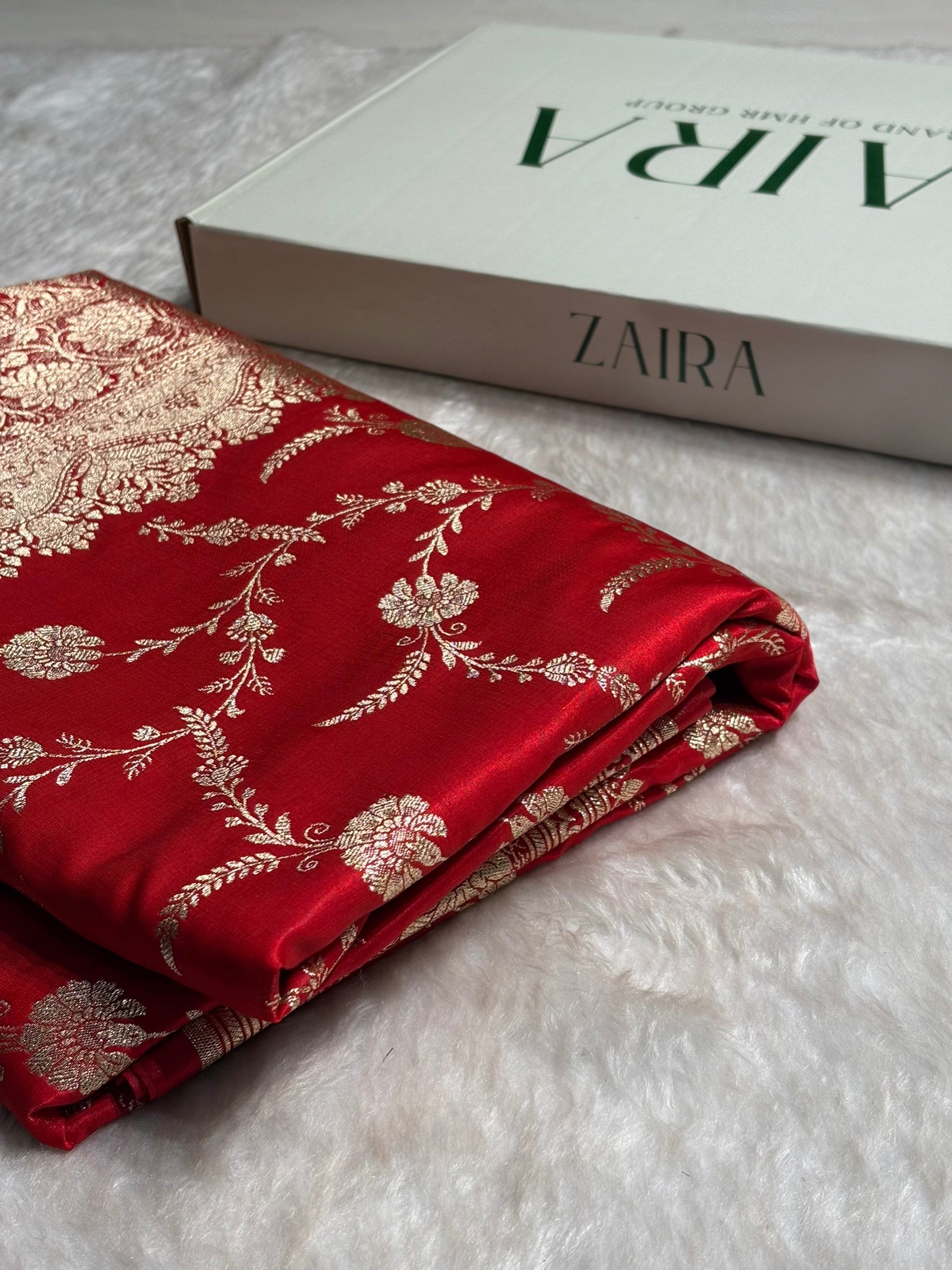Red Shades Banarasi Satin Silk Saree SS34