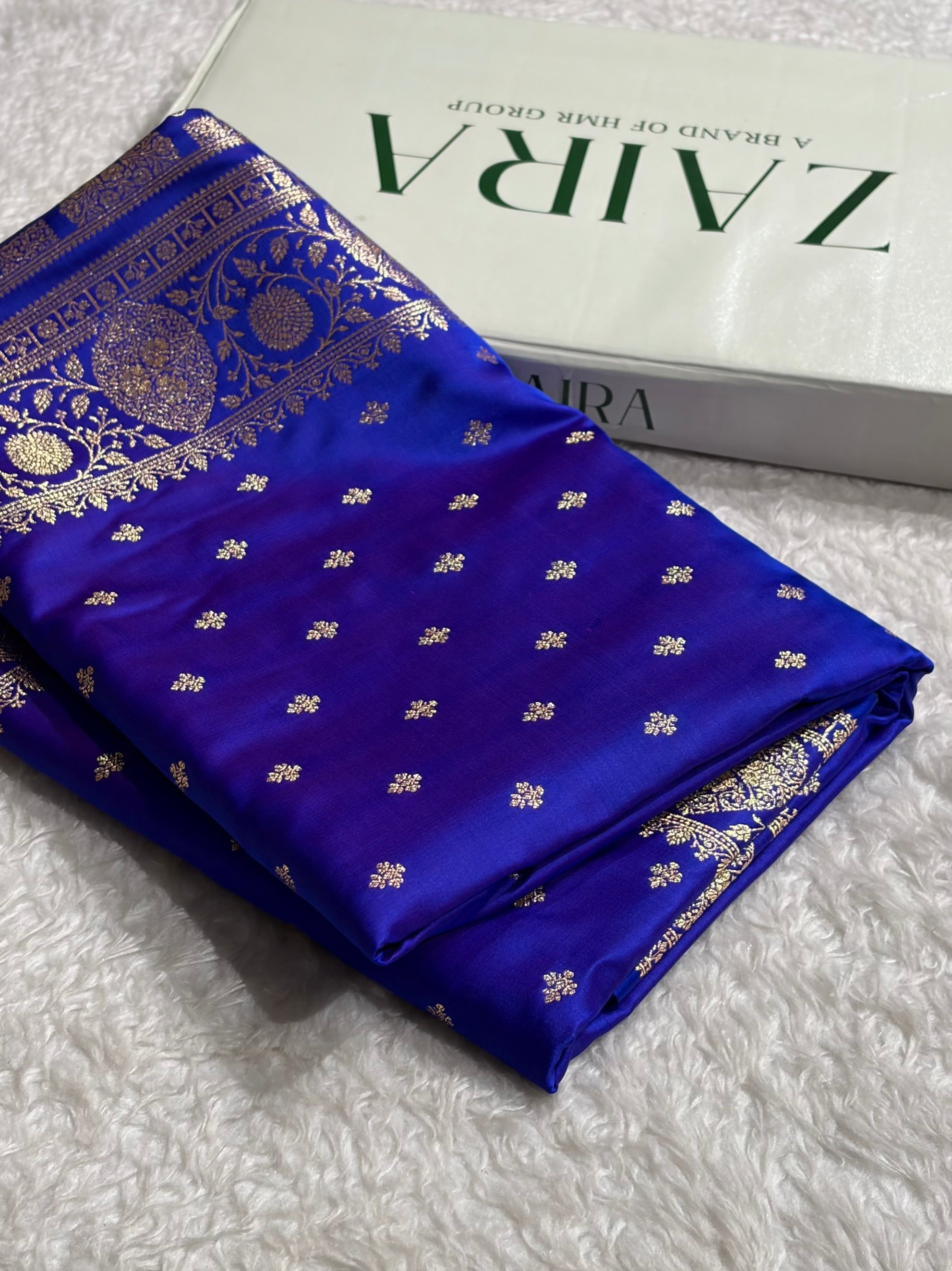 Banarasi Satin Katan Saree With Boota in Royal Purple Shades SK117
