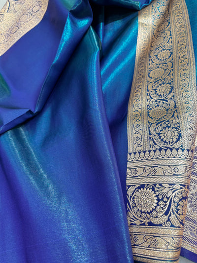 Peacock Green Chand Tara Satin Silk Saree SS04