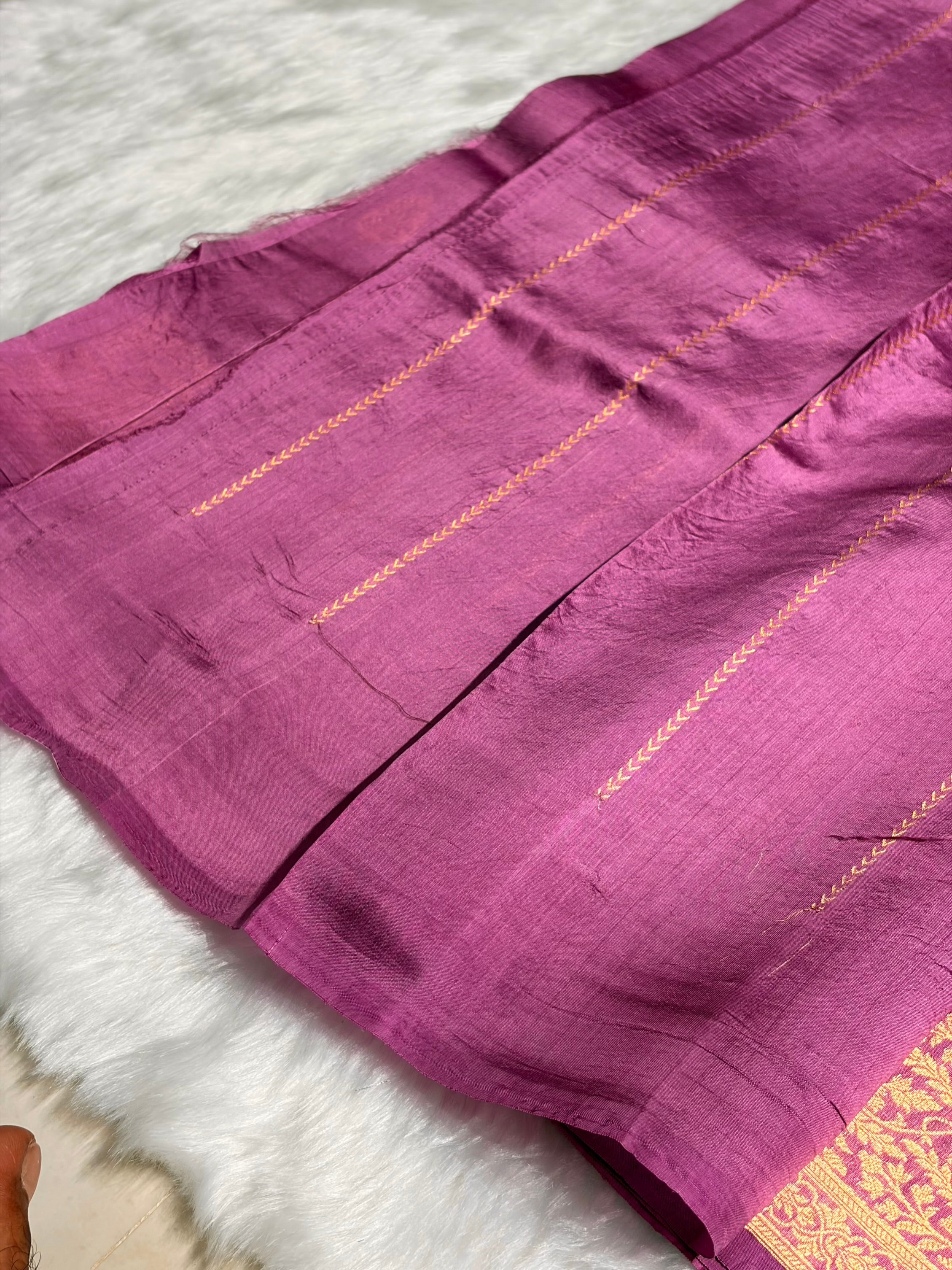 Ombré Lavender With Baby Pink Shades Meena Boota Handwoven Raw Mango Silk RM-31