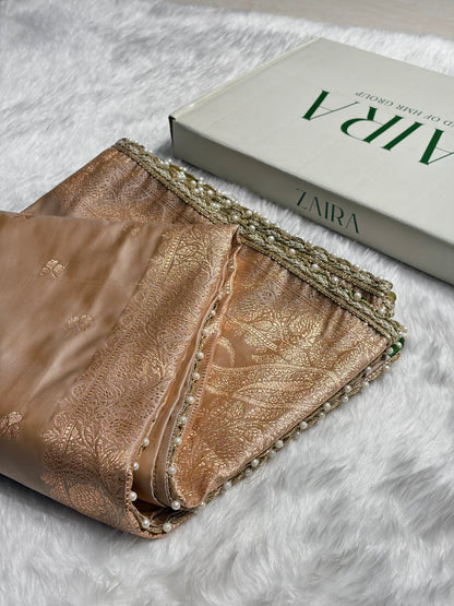 Tusser Booti Katan Silk With Gotta Patti Saree SKGP09