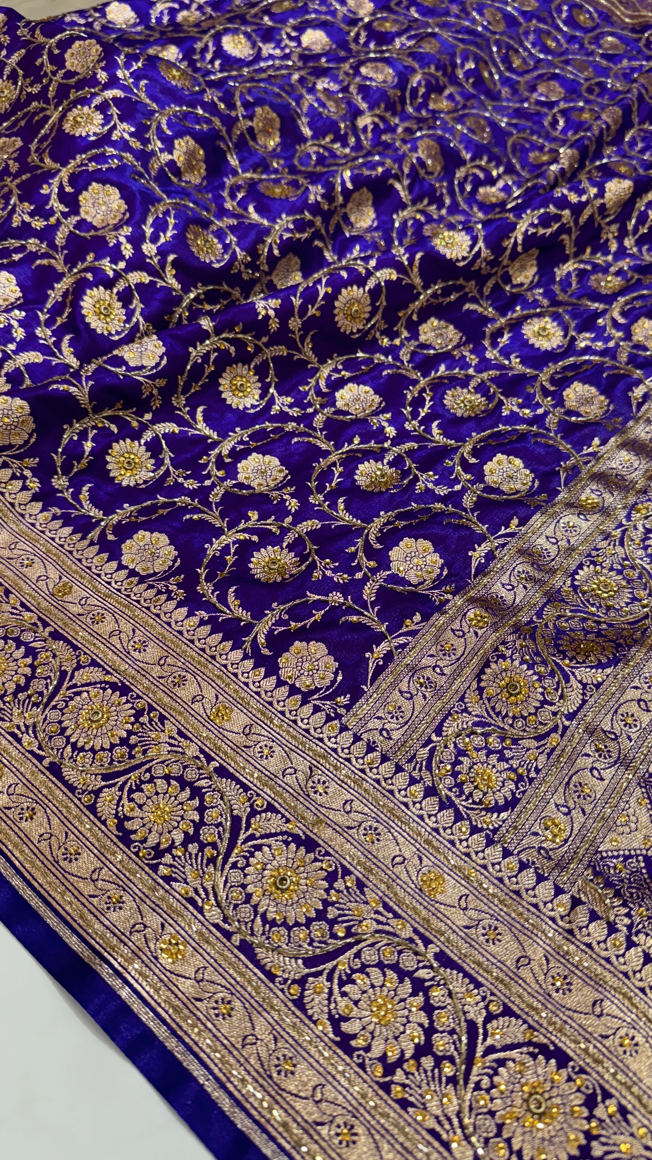 Bridal Purple Jaal with Ari and Stone