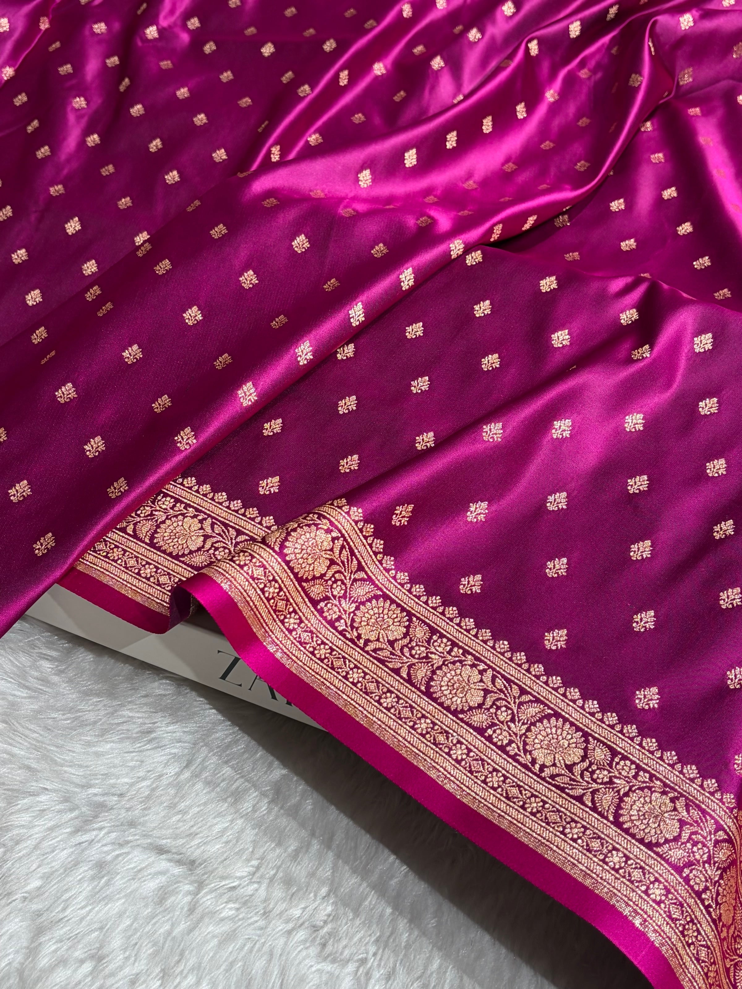 Banarasi Boota Katan Silk Saree In Wine Shades SK03