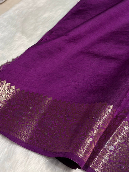 Wine Shade Minakari Pure Caramel Silk Saree CS-04