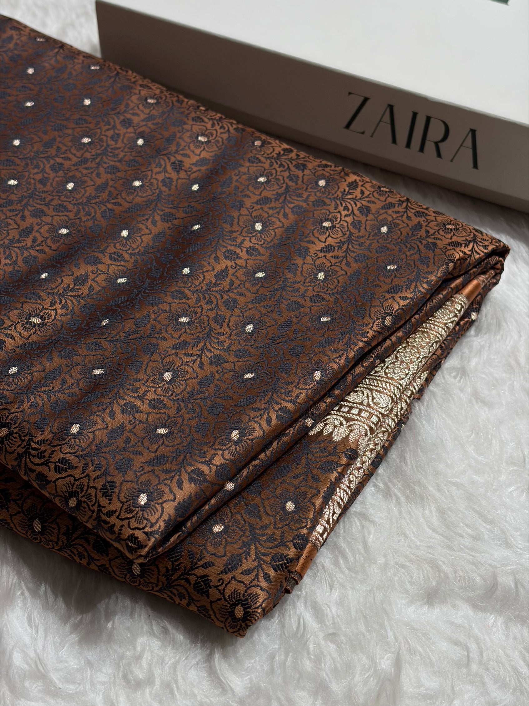 Brown Shades Tanchoi Motif Mashru Silk Saree MST-16