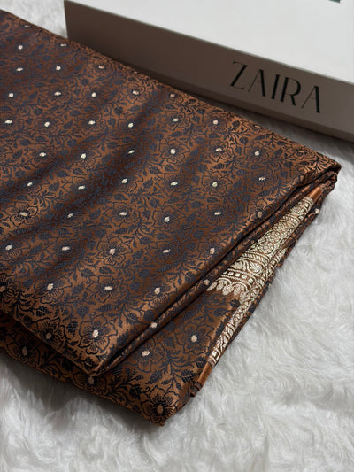 Brown Shades Tanchoi Motif Mashru Silk Saree MST-16