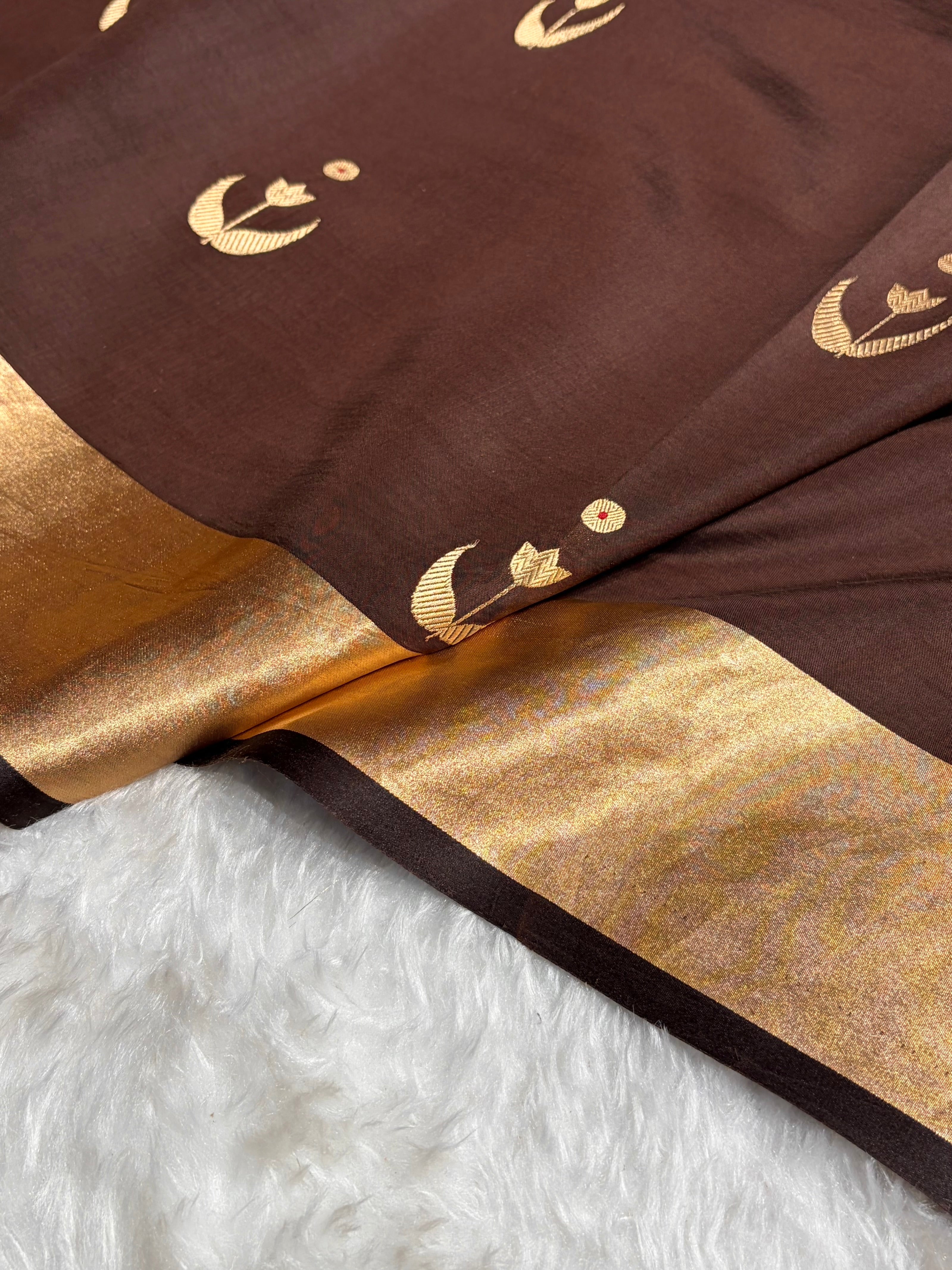 Chocolate Shades Handwoven Pure Raw Mango Silk RM-53