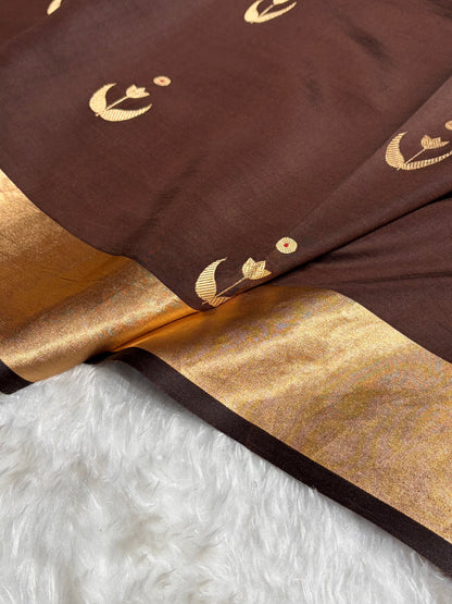 Chocolate Shades Handwoven Pure Raw Mango Silk RM-53