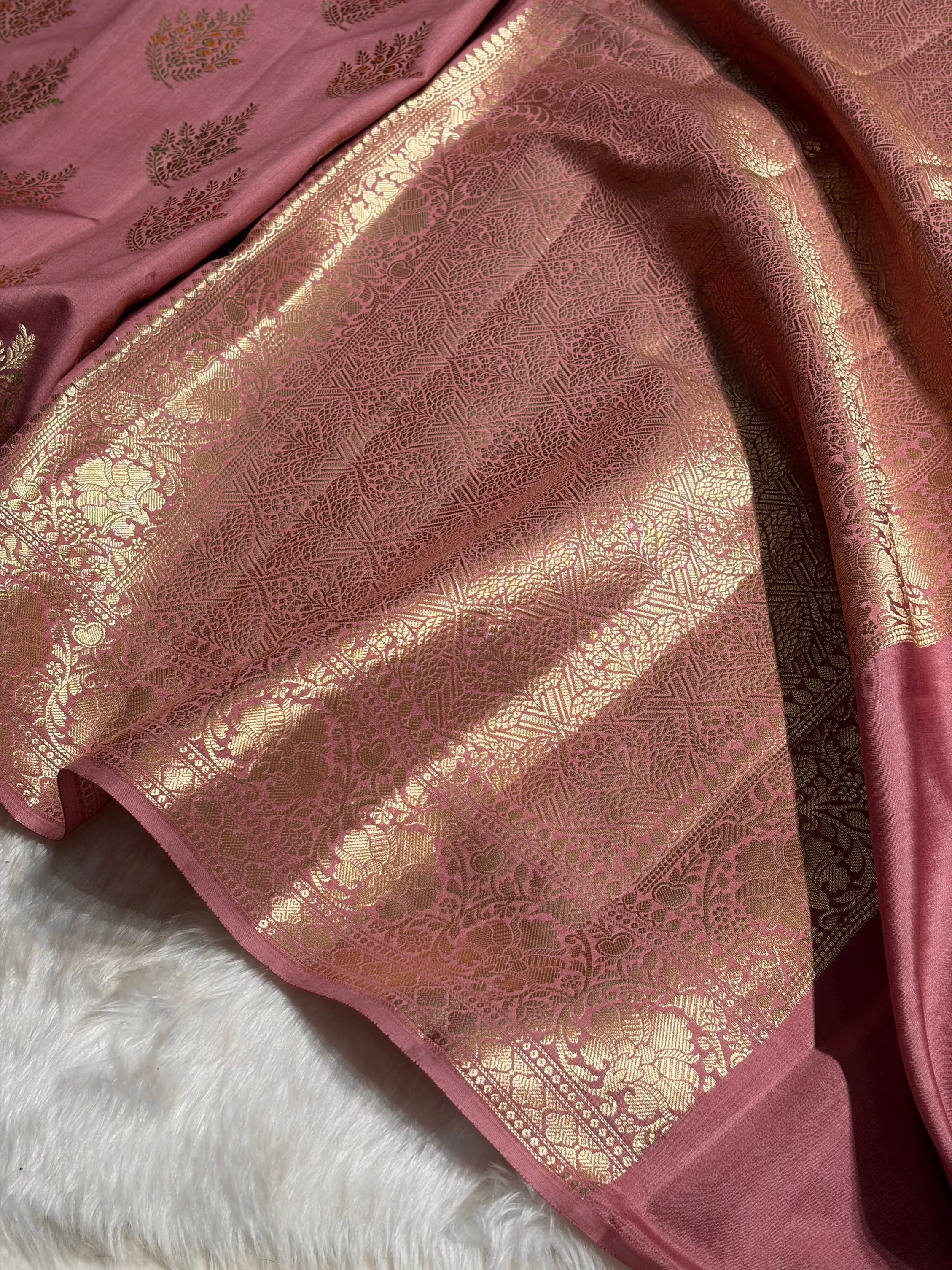 Minakari Dusty Peach Shades Pure Chiniya Silk CH-02