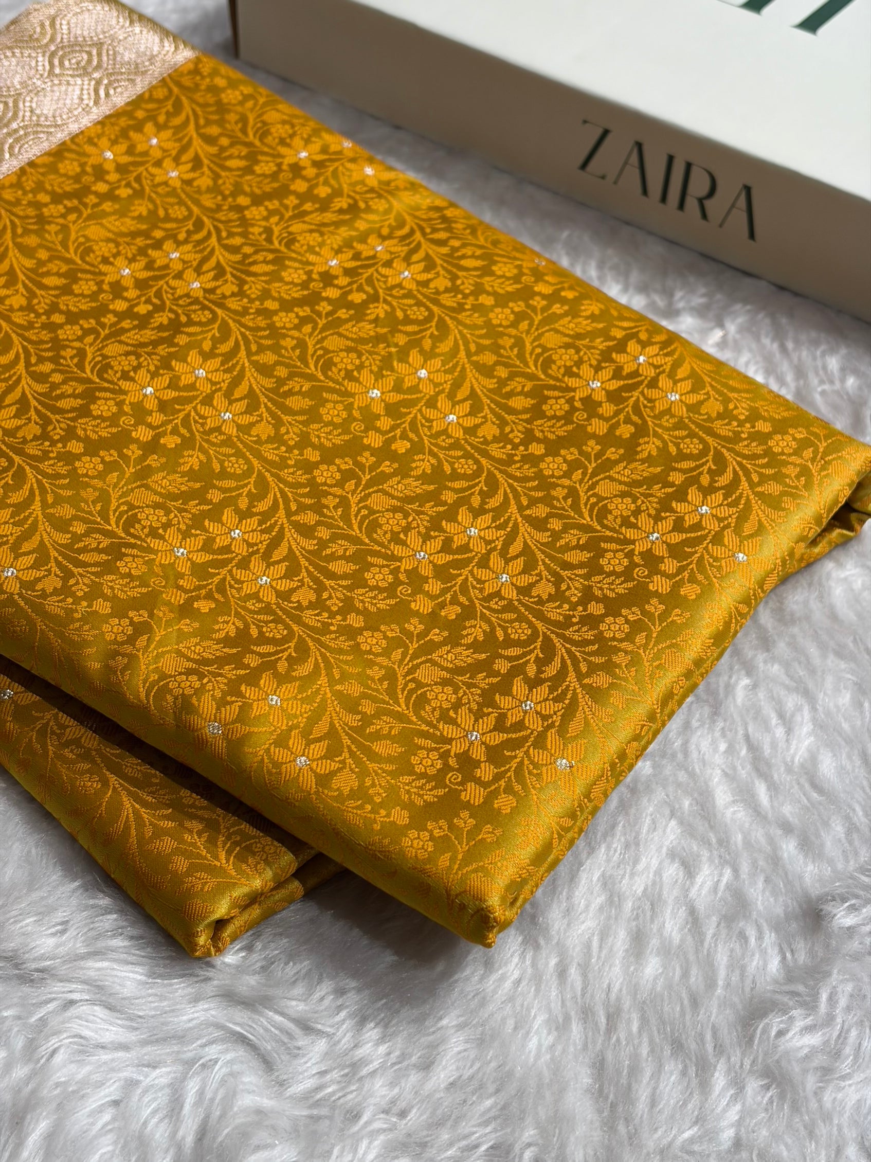 Mustard Shades Tanchoi Motif Mashru Silk Saree MST-15