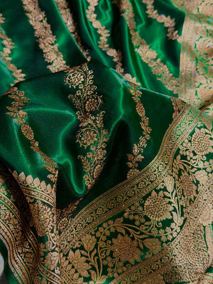 Bottle Green Shades Cross with Swarovski Stone Work BSS10