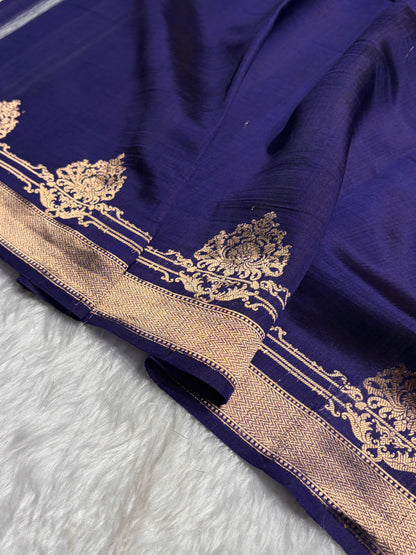 Dusty Pink with Purple Shades Handwoven Pure Raw Mango Silk RM-59