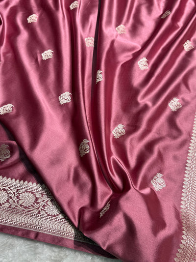Mauve Copper Pink Boota Mashru Silk Saree MCS25