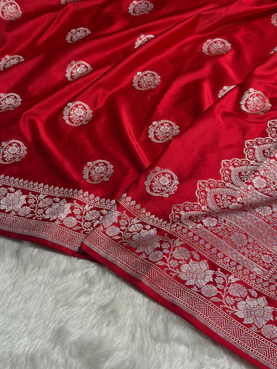 Red Shades Boota Mashru Silk Saree MCS24