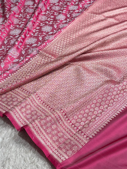 Banarasi Rani Floral Booti Mashru Silk Saree