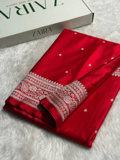 Red Shades Booti Mashru Silk Saree MCS64