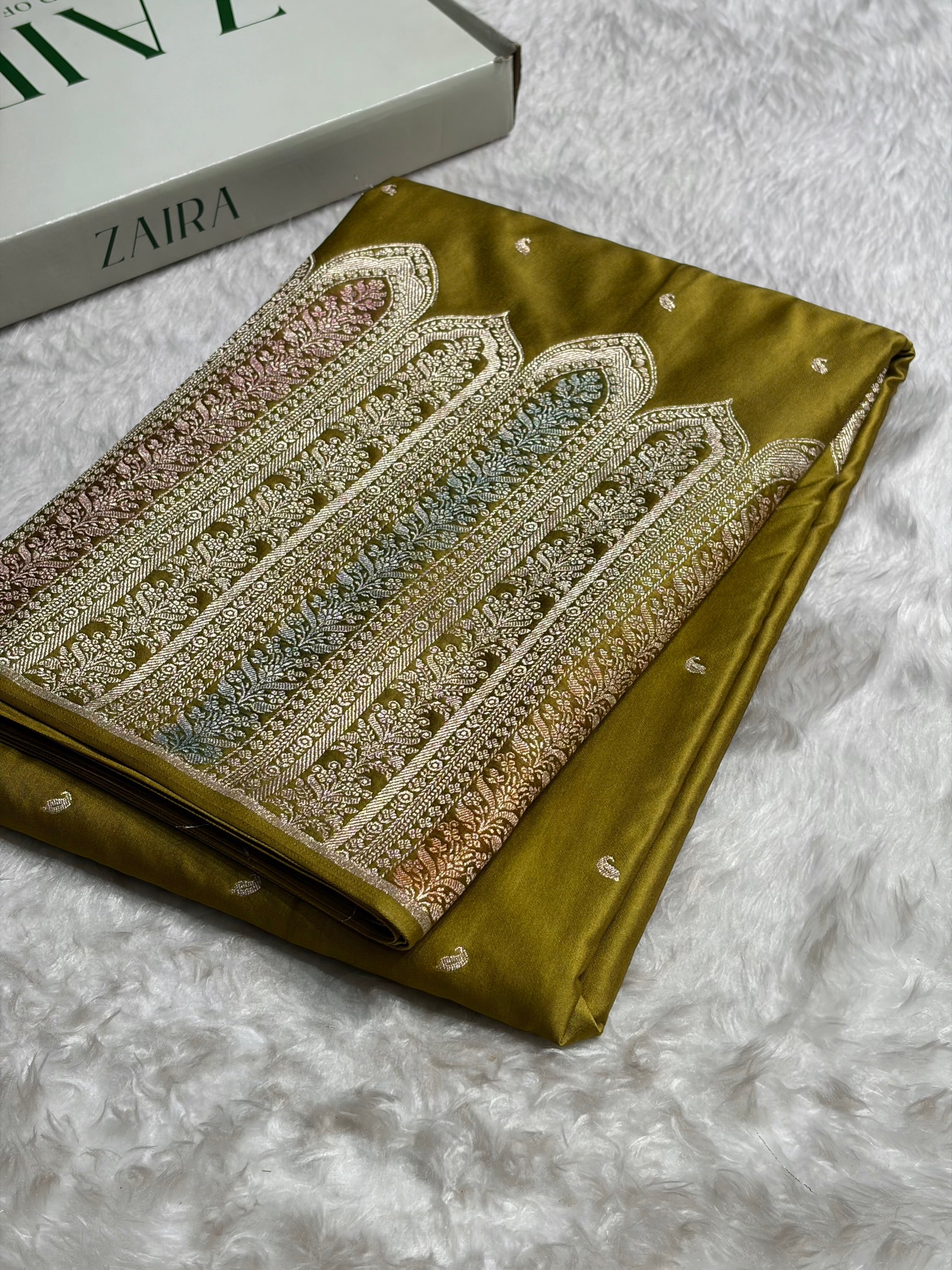 Skirt Border Menendi Minakari Mashru Silk Saree MS13