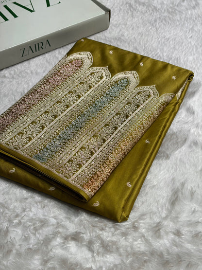 Skirt Border Menendi Minakari Mashru Silk Saree MS13