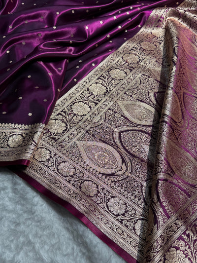 Satin Silk Dot Booti in Wine Shades SS08
