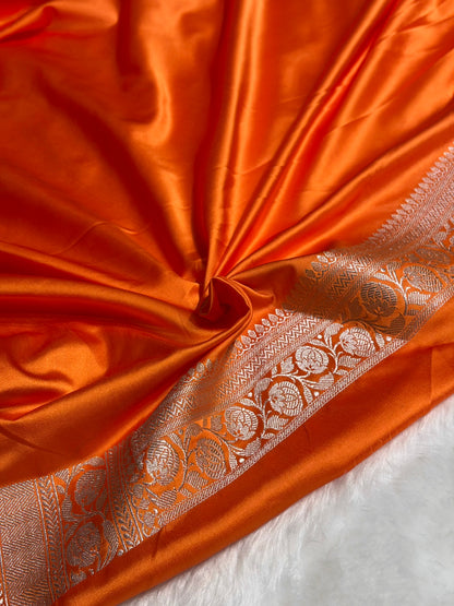 Orange Shades Minakari Boota Mashru Silk Saree MS35