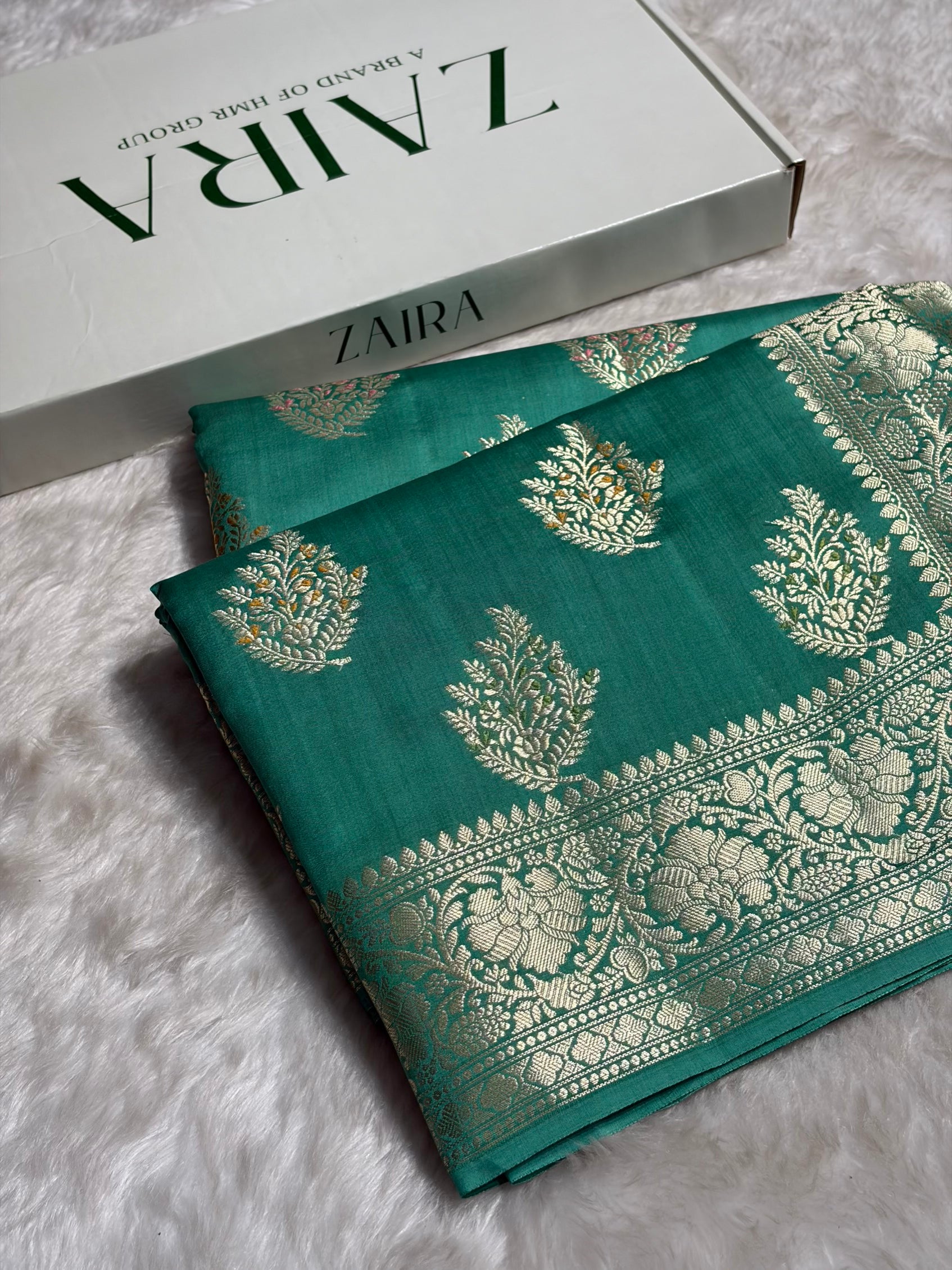 Minakari Sea Green Shades Pure Chiniya Silk CH-02