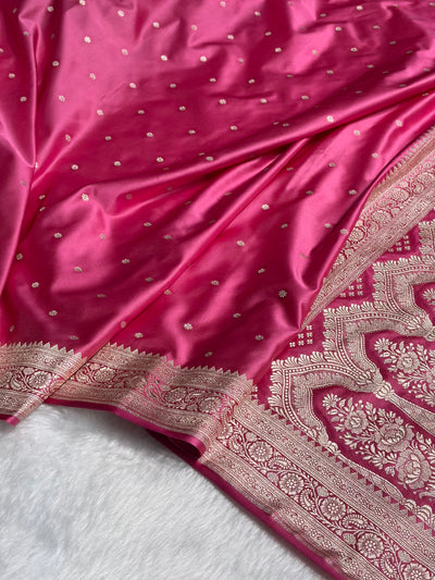 Baby Pink Booti Mashru Silk Saree MCS26