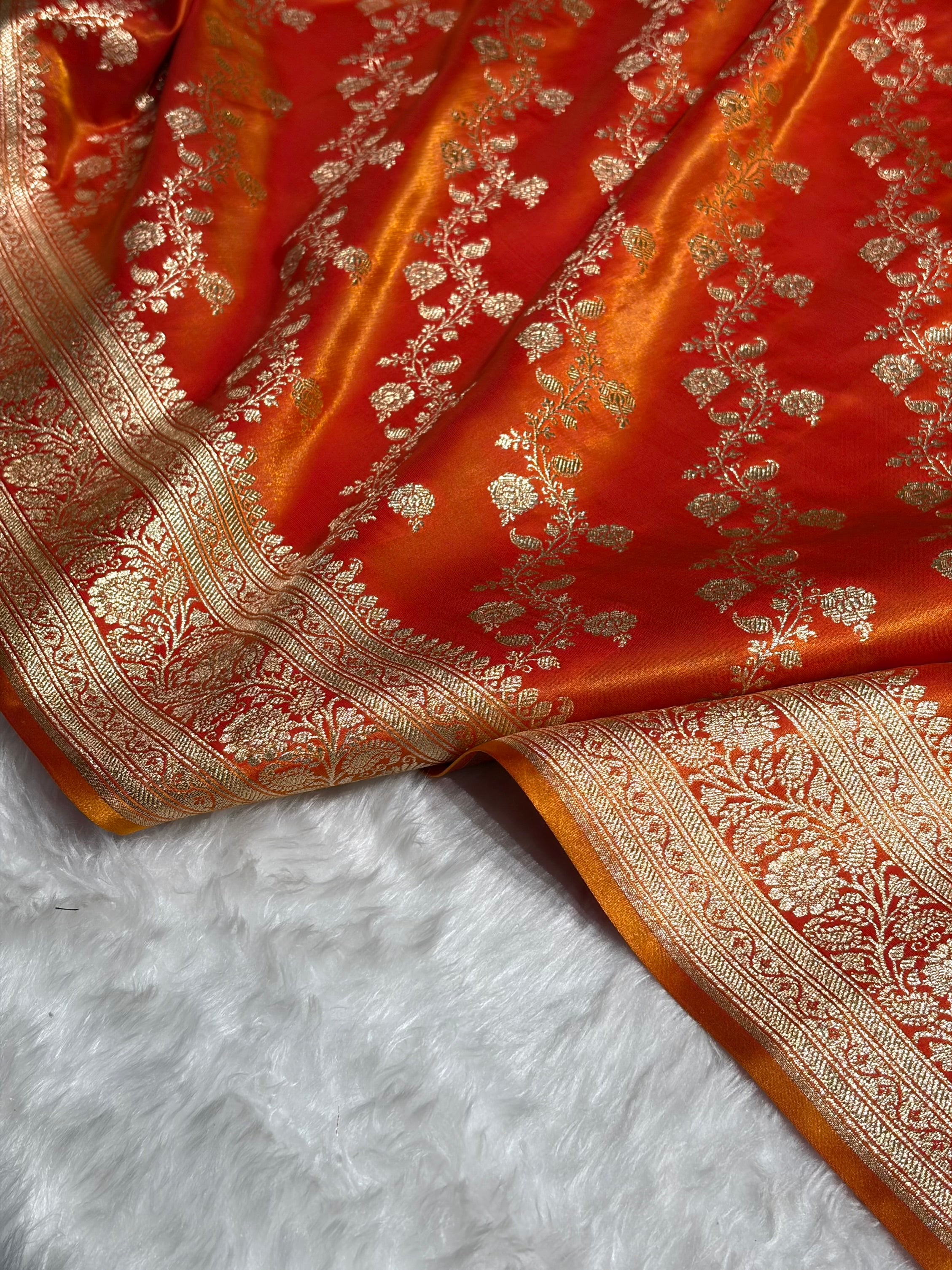 Ultra Light Weight Satin Silk Cross in FIRE GOLD Shades