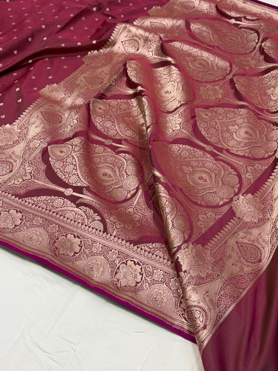 Rusty Mauve Shade With Booti Pattern Mashru Silk Saree