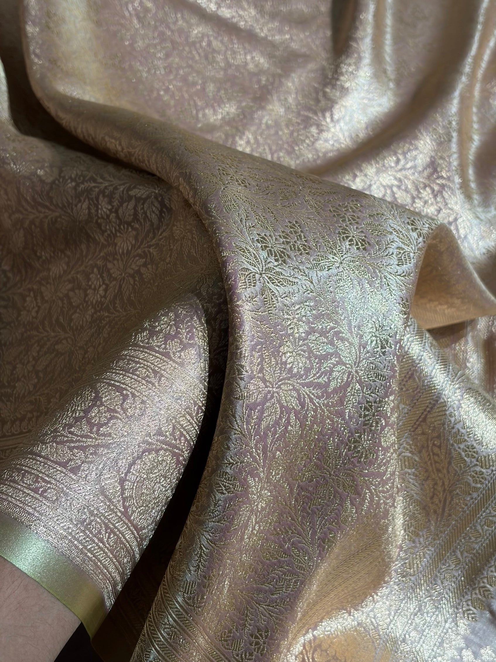 Grape Shades Brocket Satin Silk Saree Banarasi Saree Shades SS30