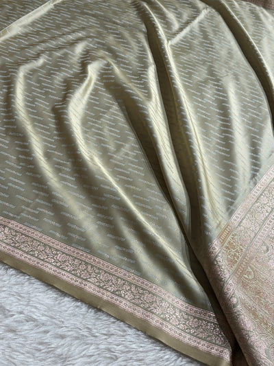Pastel Pista Shades Tanchoi Motif Mashru Silk Saree MST-16