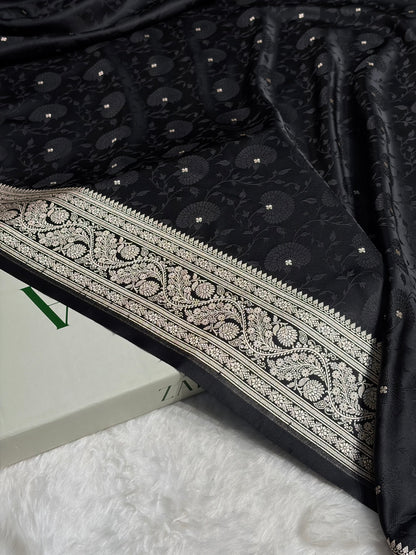 Black Shades Tanchoi Motif Mashru Silk Saree MST-11