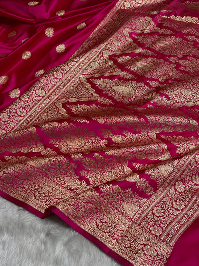 Rani Booti Pattern Satin Katan Silk Saree SK65