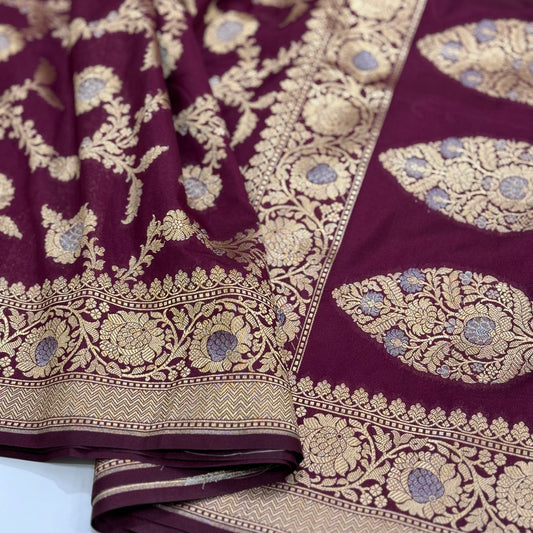 Chocolate Sona Rupa Jaal Blended Katan Silk