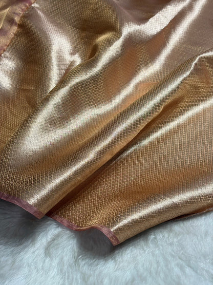 Rusty Pink Shade Pure Tissue Silk Saree with Gota Patti PTGP-17