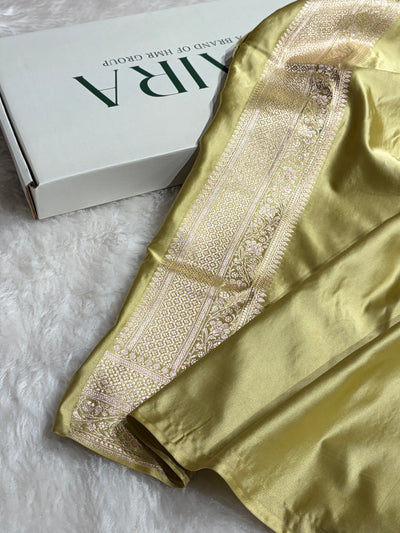 Premium Banarasi Satin Katan Saree With Minakari Boota in Beige Shades SK93