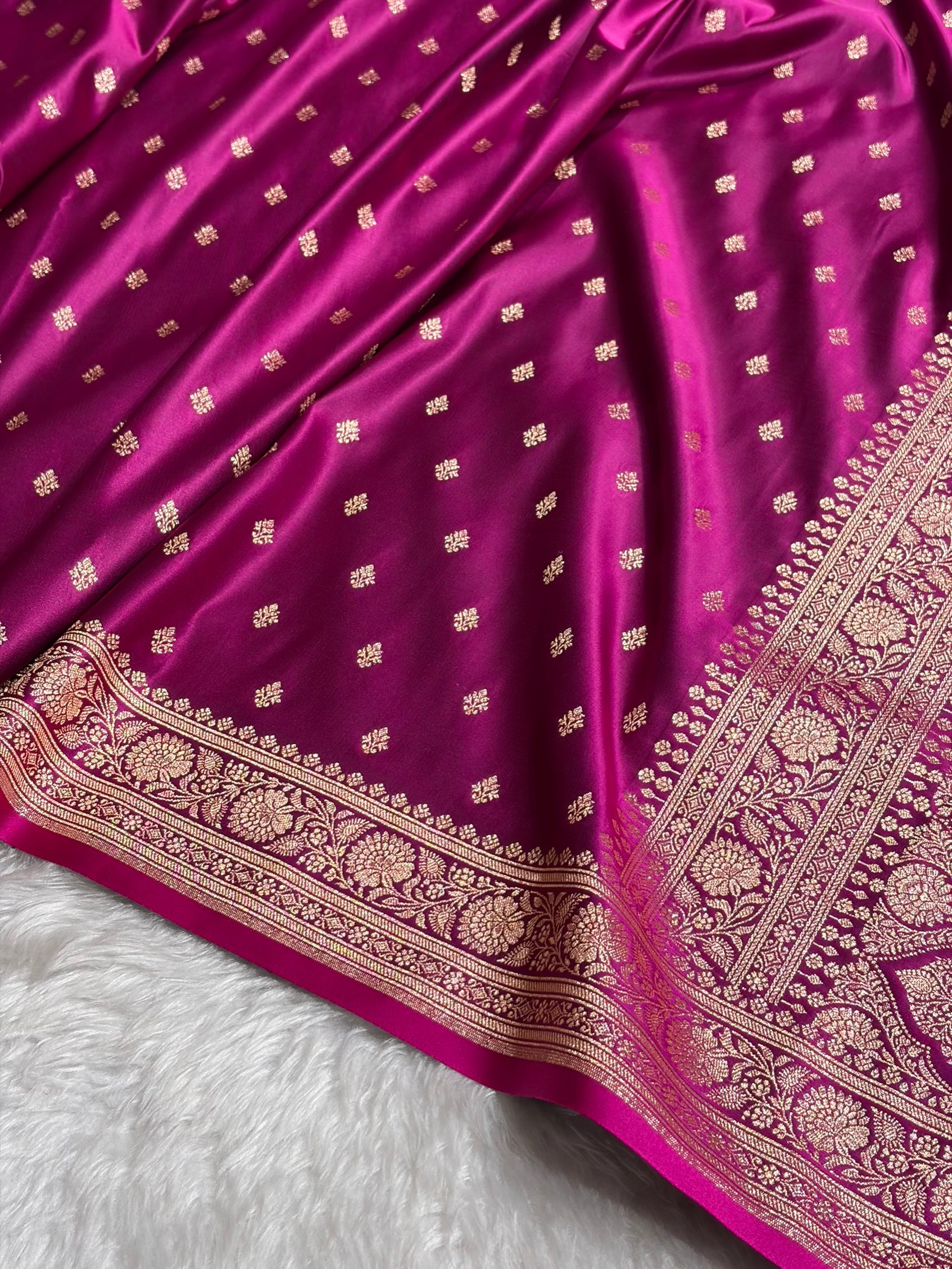 Banarasi Boota Katan Silk Saree In Wine Shades SK03
