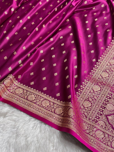 Banarasi Boota Katan Silk Saree In Wine Shades SK03