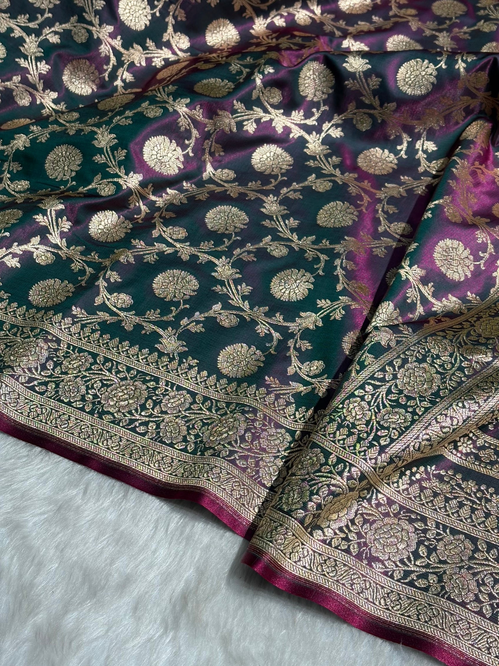 Light Weight Cross Wine shades Satin Silk Saree SS15