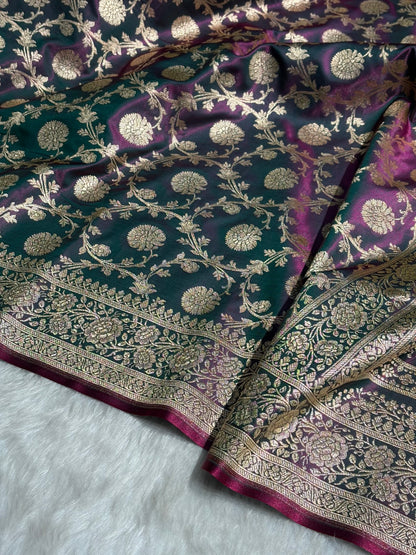 Light Weight Cross Wine shades Satin Silk Saree SS15