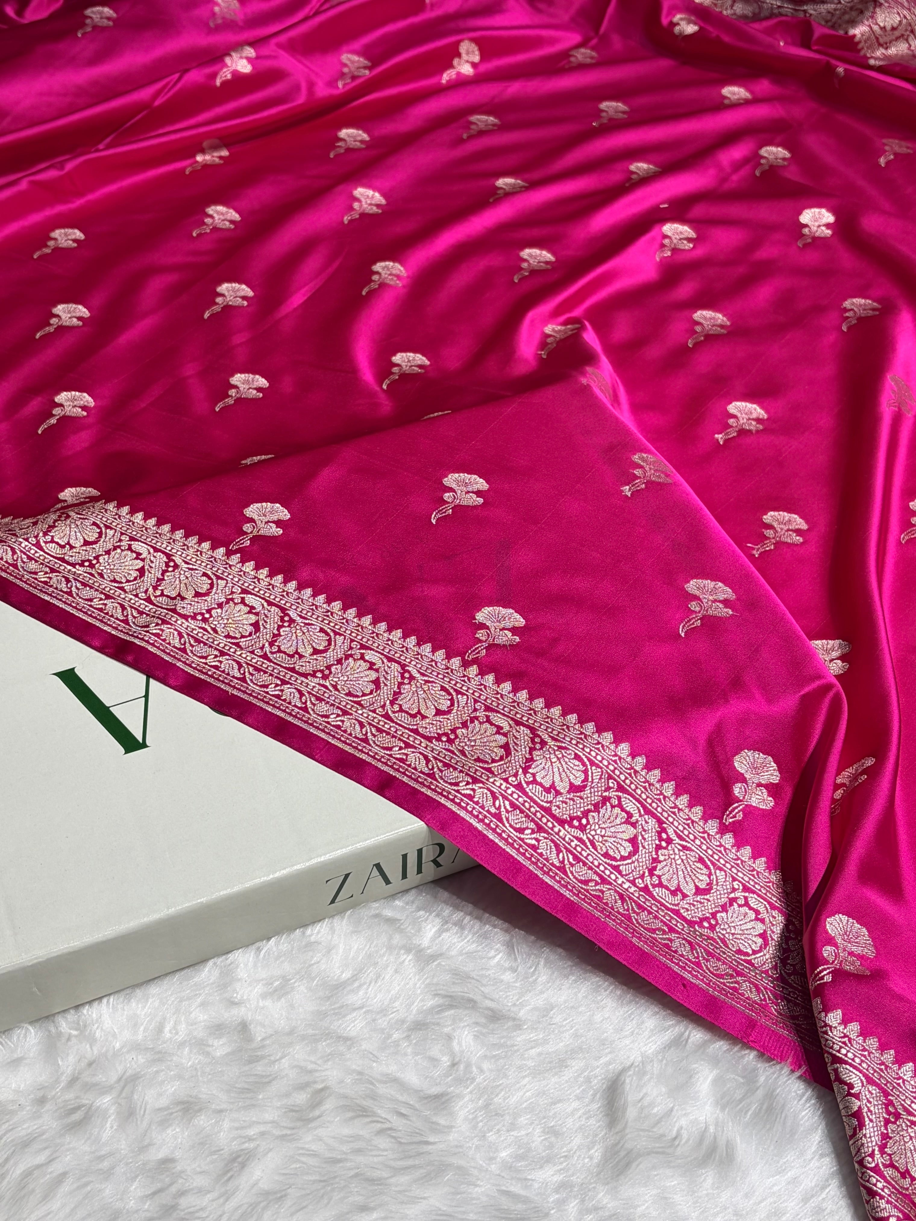 Rani Shades Minakari Boota Mashru Silk Saree